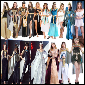 万圣节古罗马希腊女神印度女王皇埃及艳后阿拉伯公主服装性感长裙