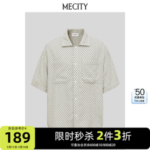 [2件3折]MECITY男士夏季口袋工装短袖衬衫商务休闲通勤上衣