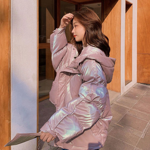 韩国女装短款羽绒棉服女2021冬季韩版百搭甜美宽松带帽面包服外套