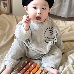 韩版男女宝宝休闲宽松分体套装春秋款婴儿中小儿童卫衣洋气两件套