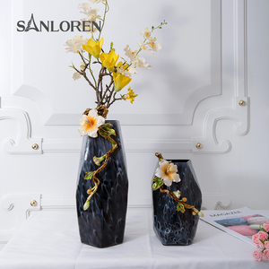 圣朗伦 平安纳福小花瓶珐琅客厅摆件彩色玻璃花插欧式创意装饰品
