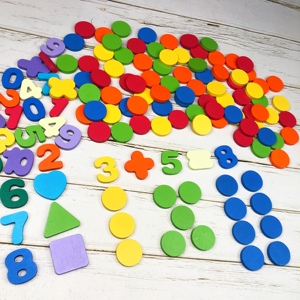 计数圆片幼儿园记数学启蒙小学生运算数数神器教具彩色几何片玩具