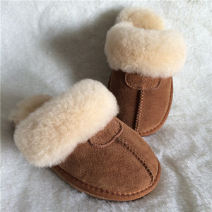 羊皮毛一体儿童拖鞋男女童宝宝冬季防滑澳羊毛加厚棉拖鞋亲子可爱