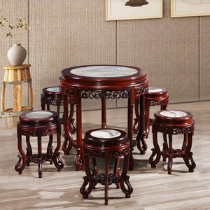 红木家具实木酸枝木仿古圆桌子 0.76米轻奢新中式家用小户型餐桌