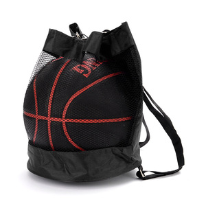 篮球背包牛津布双肩包黑色耐用训练运动收纳袋装备排球足球包网兜
