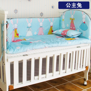 宝宝床上用品婴儿床围床褥款儿童床围六件套纯棉新生…买回来铺到