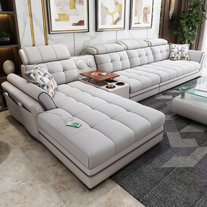 2024新款大小户型科技布艺沙发客厅现代简约皮布沙发北欧家具组合