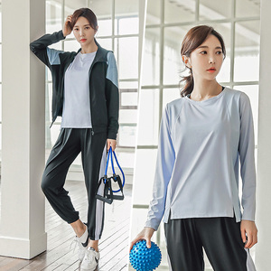 瑜伽服运动套装女士韩版专业运动初学者长袖时尚健身房跑步衣服