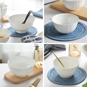 纯白碗多款器型自由搭配 家用碗4.5英寸白色骨瓷米饭碗喝汤小碗