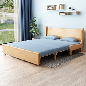 实木沙发床两用可折叠多功能双人单人1.2米小户型2024年新款书房