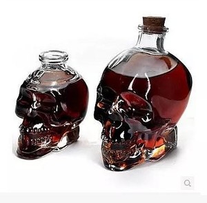 创意个性骷髅头骨酒瓶 伏特加水晶玻璃骷髅酒杯 红酒瓶鸡尾酒空瓶