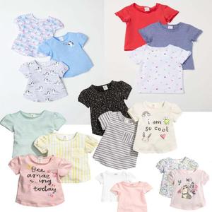 上海正品童装 女宝宝婴儿夏季粉红米妮棉质透气短袖T恤 2-3件装