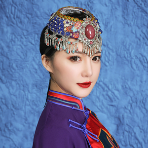内蒙古蒙古族帽子舞蹈演出道具顶碗舞头饰女士成人儿 童服饰定做