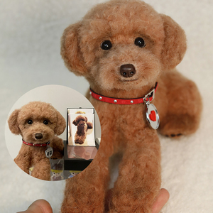 羊毛毡定制宠物轻奢桌面摆件狗狗模型照片纪念创意礼物纯手工泰迪
