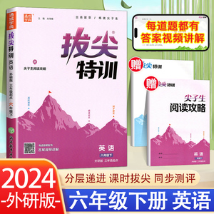 2024春通成学典小学拔尖特训六年级下册英语外研版三年级起点 小学必刷题6年级下册同步课时专项提优训练解题技巧学霸学案教辅书