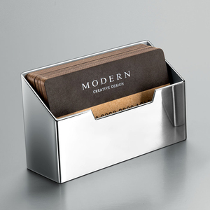 德国MODERN现代艺术名片座不锈钢钢创意名片架高档桌面名片盒定制