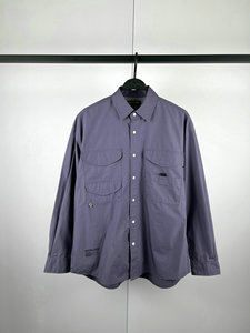 B2CHE2223太平鸟男装2024年夏新款休闲潮流宽松紫色长袖衬衫外套