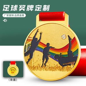 足球杯纪念牌足球奖牌球迷用品金属奖牌挂牌定制世界杯冠军金牌