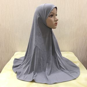 新款跨境马来西亚阿拉伯纯色光板头巾女套头帽子马来纱巾盖头H062