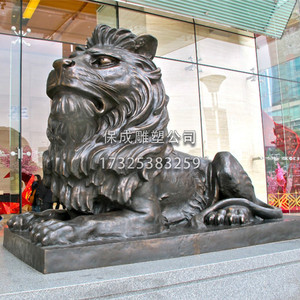 大型纯铜铸造汇丰狮子中华狮银行雄狮汇丰狮工艺品摆件厂家定制