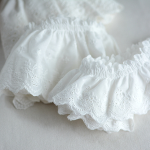 花边辅料白色棉布刺绣皱褶花边童装娃衣布艺裙摆装饰材料