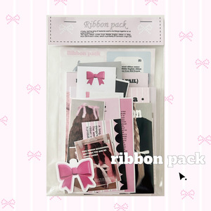 韩系平替同款ribbon贴纸包蕾丝芭蕾风手帐素材包拍照道具