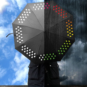 英国Suck uk 创意变色伞彩色渐变色雨滴伞晴雨折叠礼品伞创意雨伞