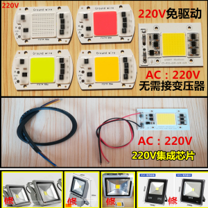 220V免驱动集成led光源灯珠20W30W50W瓦探照灯投光灯泡灯芯光源板