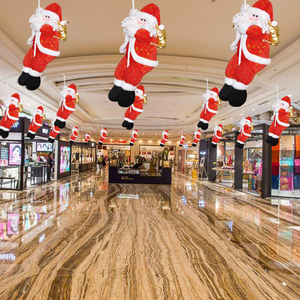 圣诞节装饰品圣诞爬绳老人大号礼物挂饰酒店商场橱窗吊饰抓绳挂件