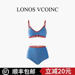 LONOS VCOINC 纯色高级感新款比基尼泳衣女分体高腰遮肚显瘦度假