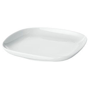 正品IKEA宜家瓦德拉餐盘餐碟浅盘子中式餐具瓷盘子瓷碟菜盘正方形