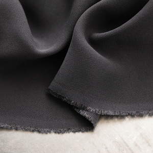 意大利进口薄款黑色醋酸亚麻混纺麻纱肌理面料设计师布料