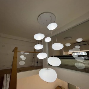 意大利创意鹅卵石吊灯LOFT挑高客厅复式楼梯床头餐厅吧台鹅蛋灯具