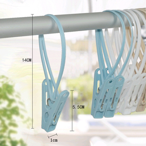 日本KM长绳晾衣夹衣物塑料夹防风夹晒衣夹吊夹晾衣架夹子袜架