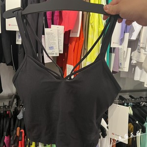 JJ美国代购 Lululemon 黑色瑜伽文胸 Align™Strappy Ribbed Tank