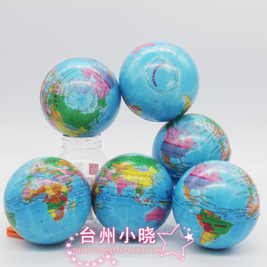 7.5CM地球仪教学球PU全印发泡海绵球实心球小皮球弹力球玩具球
