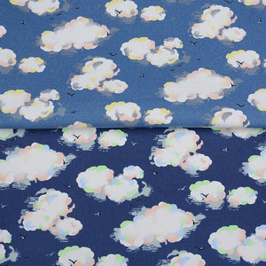 天空云朵印花全棉帆布12安印花帆布手工DIY印花布料沙发家居布料