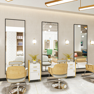 理发店镜台美发店镜子发廊专用网红烫染简约剪发镜单面一体壁挂式