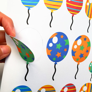 气球贴纸 平面纸质贴画 儿童成长册贴纸 绘本贴画 生日气球小贴画