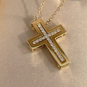 九十一篇 信 钻石十字架项链18K黄金 满钻 Cross 可分开佩戴