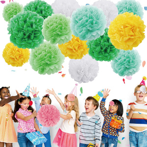 纸花球拉花蜂窝球纸扇花儿童生日派对圣诞节店铺婚礼装饰气球套餐