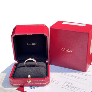 【99新】卡地亚Cartier18k玫瑰金love系列三钻64码男士戒指正品