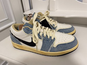 周杰伦同款Air Jordan 1 Low AJ1白蓝黑 复