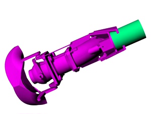 喷水推进器（3D打印文件），30mm桨叶直径，带倒车瓦，可前