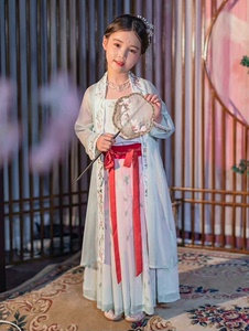 【出】初立原创改良汉服女童装黍璃长褙子宋制套装中国风儿童汉服