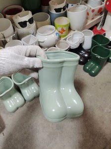 全新外贸陶瓷小靴子罐子，花盆，水培花盆，花瓶，高度约15cm