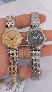 全新名梭手表，石英女表，介金色，直径28毫米，实心全钢表带表