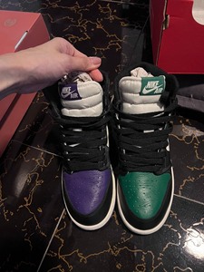 Nike Jordan1 紫绿鸳鸯 黑脚趾 高帮球鞋 女鞋