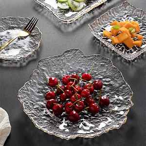 水果盘客厅家用高档水晶玻璃透明轻奢ins风糖果零食沙拉盘小碟子