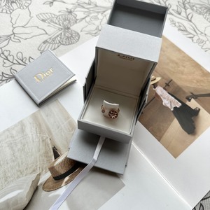 迪奥/Dior 18k玫瑰金罗盘镶钻戒指 全新99新 尺码：